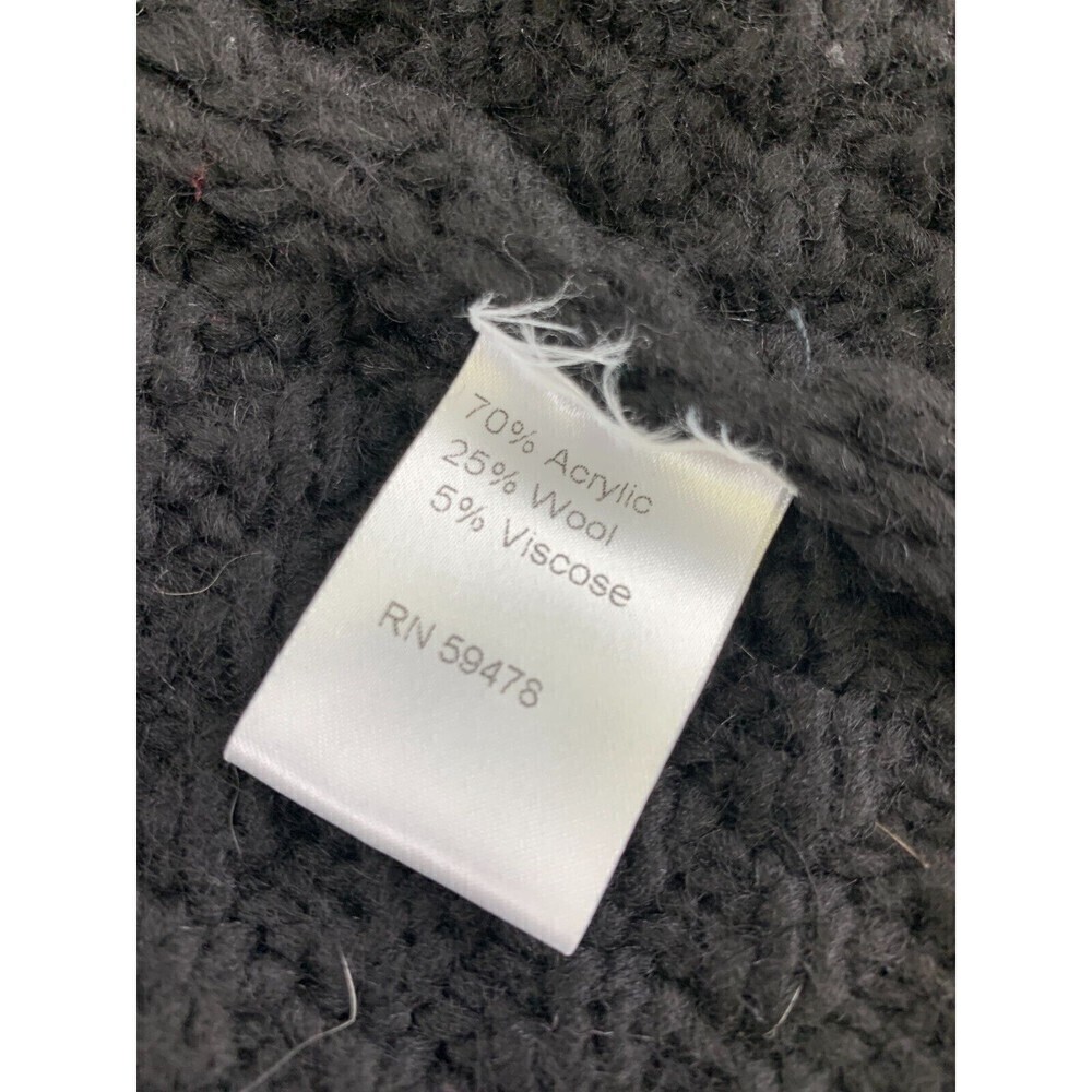 Cocagio‎ Hooded Cardigan Sweater Knit Open Gray Black Wool Blend Italy Medium - Picture 8 of 11